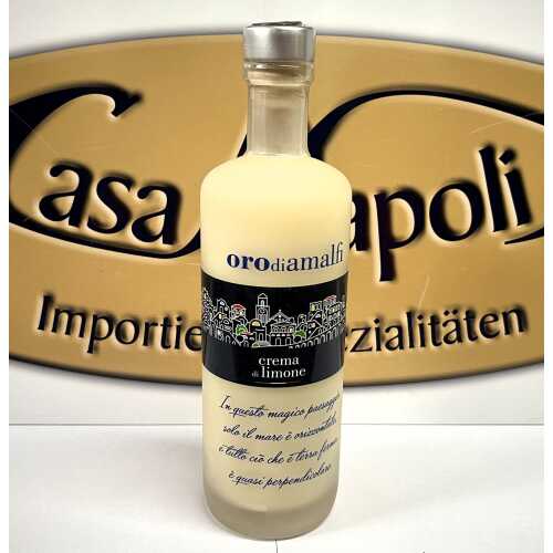 Limoncello Creme aus Amalfi - Crema di Limone - 0,5 Liter - 17 vol. - Flasche: Downtown saturiert - LOro di Amalfi