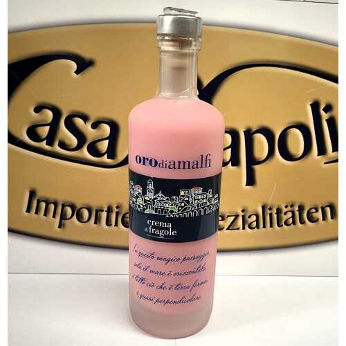 Erdbeer Creme aus Amalfi - Crema di Fragola - 0,5 Liter - 17 vol. - Flasche: Downtown saturiert - LOro di Amalfi