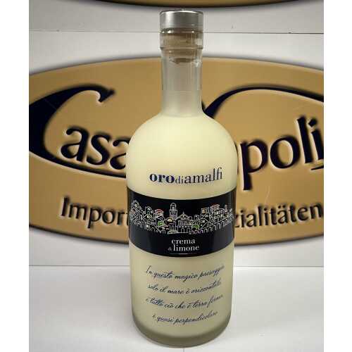 Limoncello Creme aus Amalfi - Crema di Limone - 1,0 Liter - 17 vol. - Flasche: Downtown saturiert - LOro di Amalfi