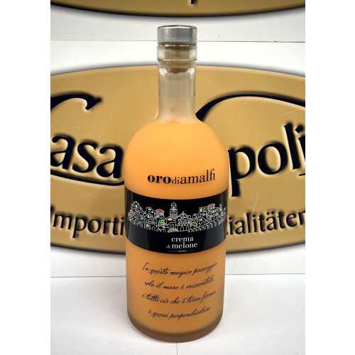 Melonen Creme aus Amalfi - Crema di Melone - 1,0 Liter - 17 vol. - Flasche: Downtown saturiert - LOro di Amalfi