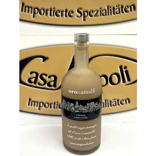 Haselnuss Creme aus Amalfi - Crema di Nocciola - 1,0 Liter - 17 vol. - Flasche: Downtown saturiert - LOro di Amalfi