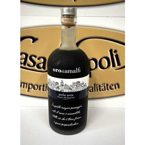 Lakritz Likör aus Amalfi - Liquirizia - 1,0 Liter - 25 vol. - Flasche: Downtown saturiert - LOro di Amalfi